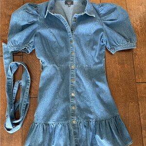Vici Puff Sleeve Denim Mini Dress